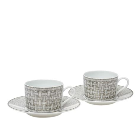 hermes mosaic cup|hermes mosaique platinum set.